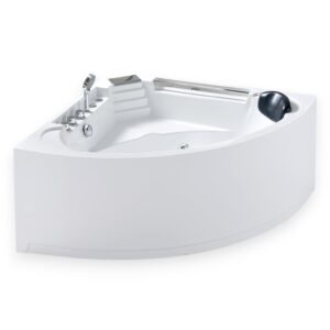 53” x 53” White Corner Whirlpool Bathtub with 6 Jets - Daisy