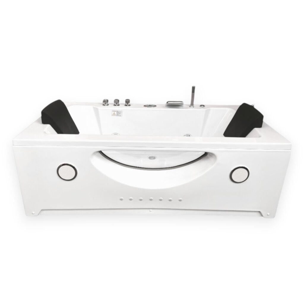 71” x 36” White Whirlpool Bathtub with Dual Pump & Heater - Harmony