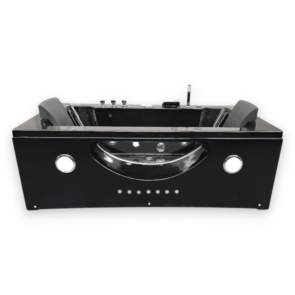 71” x 36” Black Whirlpool Bathtub with Dual Pump & Heater - Hypnotic