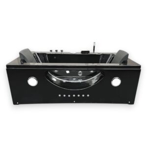 71” x 36” Black Whirlpool Bathtub with Dual Pump & Heater - Hypnotic