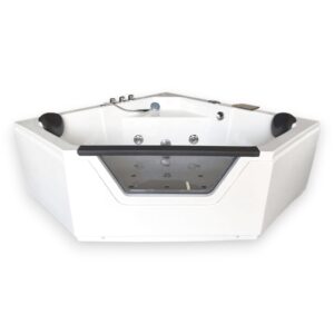 59” x 59” Corner Whirlpool Bathtub with Dual Pump & Heater - Ibiza