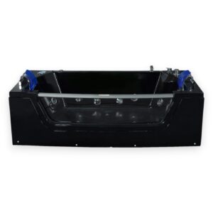 71” x 35.5” Black Whirlpool Bathtub with Dual Pump & Heater - Jamaica