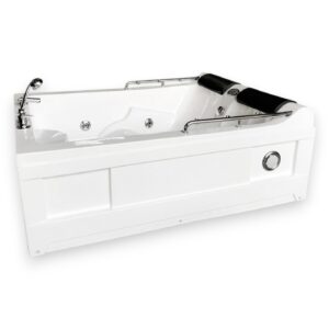 69” x 52” White Corner Whirlpool Bathtub with Heater - Lulu