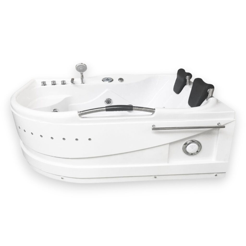 67” x 47” White Whirlpool Bathtub with Heater & Dual Pump - Maui
