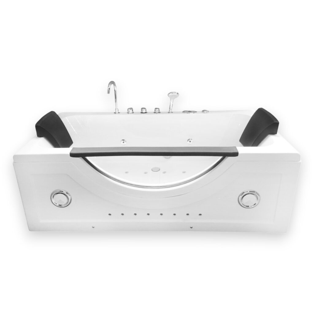 71” x 35.5” White Whirlpool Bathtub with Dual Pump & Heater - Niagara