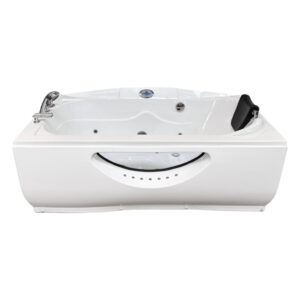 67” x 35.5” White Whirlpool Bathtub with Heater - Paris