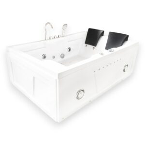 71” x 47.5” White Whirlpool Bathtub with Dual Pump & Heater - Yellowstone